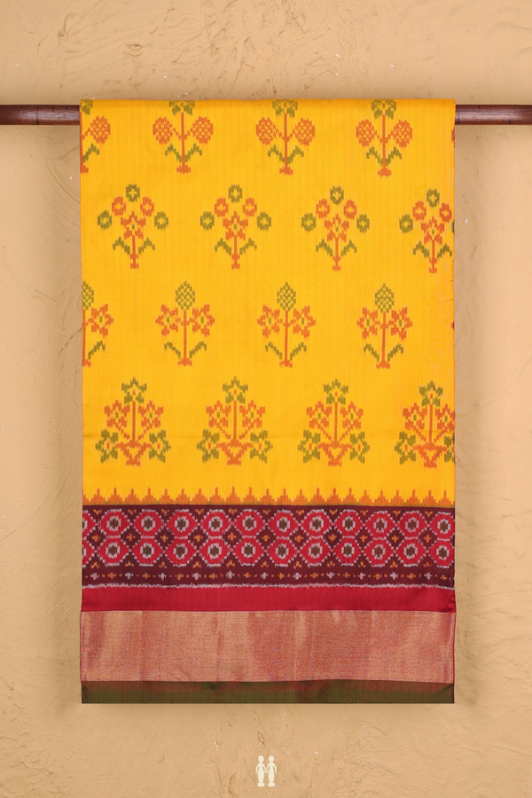 Pochampally Silk Saree In Yellow With Printed Design