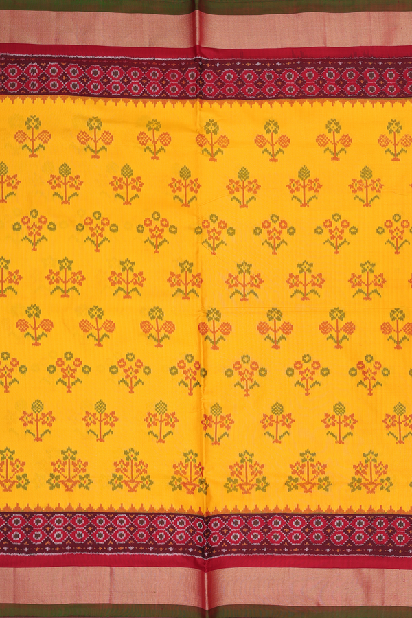 Pochampally Silk Saree In Yellow With Printed Design