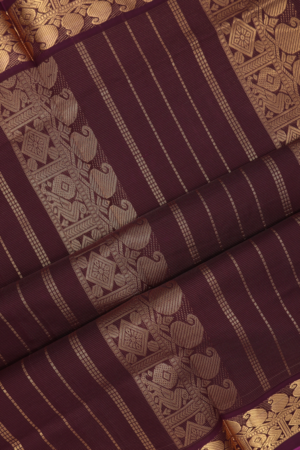 Poly Cotton Saree In Rose Pink With Zari Stripes Design