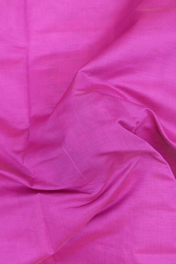 Poly Cotton Saree In Rose Pink With Zari Stripes Design