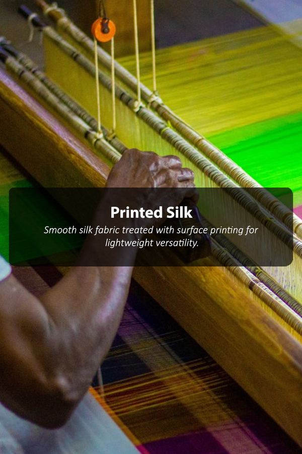 Printed Silk Saree In Prussian Blue With Floral Design