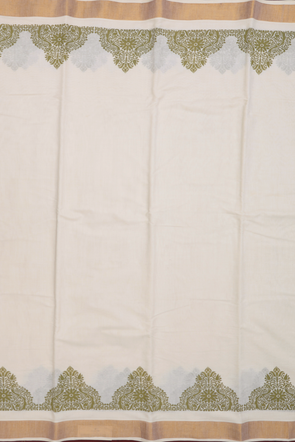 Printed Border White Onam Collection