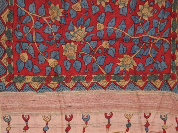 Printed Buttas Forest Green Tussar Unstitched Salwar Material