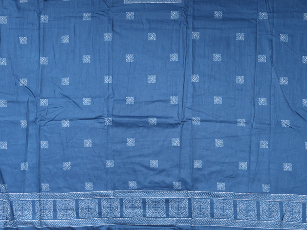 Printed Buttas Capri Blue Cotton Unstitch Salwar Material