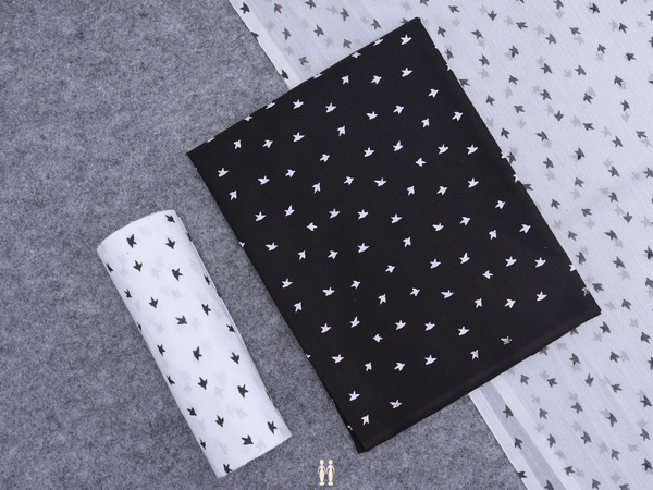 Printed Buttis Black Cotton Salwar Material