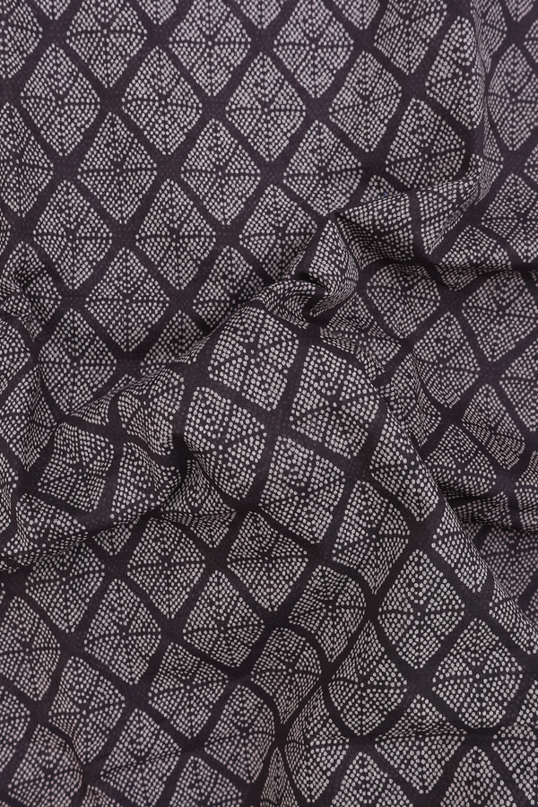 Printed Cotton Saree In Brownish Grey With Allover Design