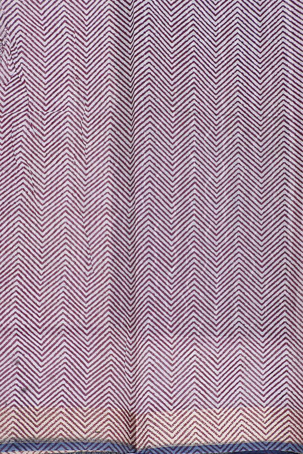 Printed Cotton Saree In Mauve With Floral Design