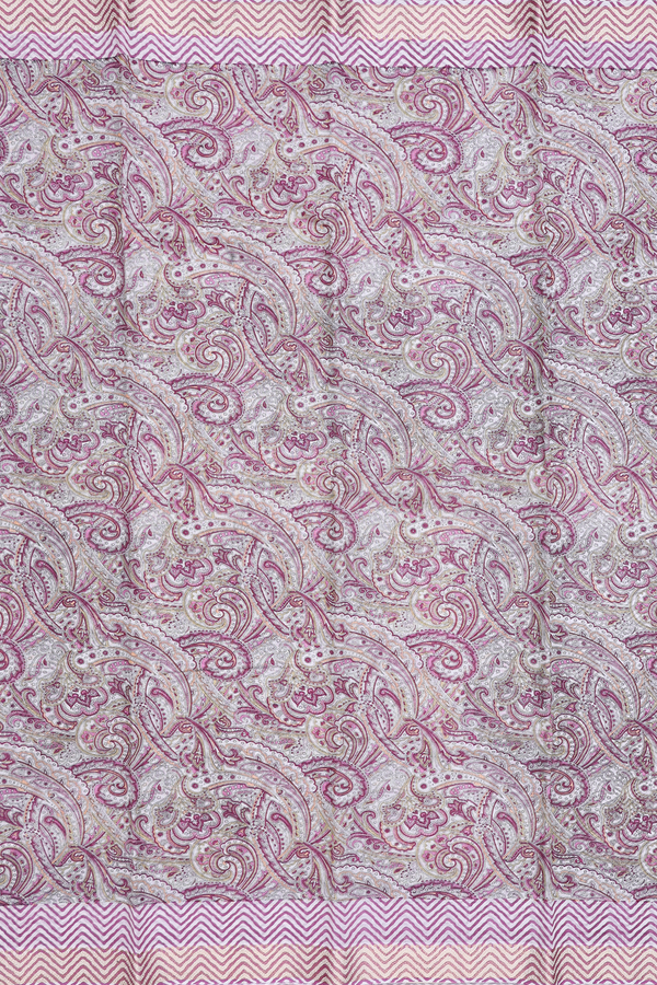 Printed Cotton Saree In White With Allover Design