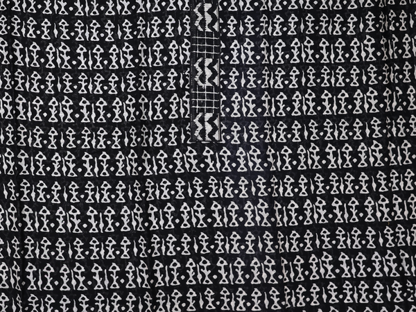 Printed Design Black Cotton Unstitched Salwar Material