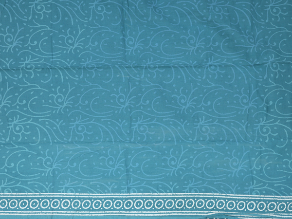 Printed Design Blue Cotton Unstitched Salwar Material