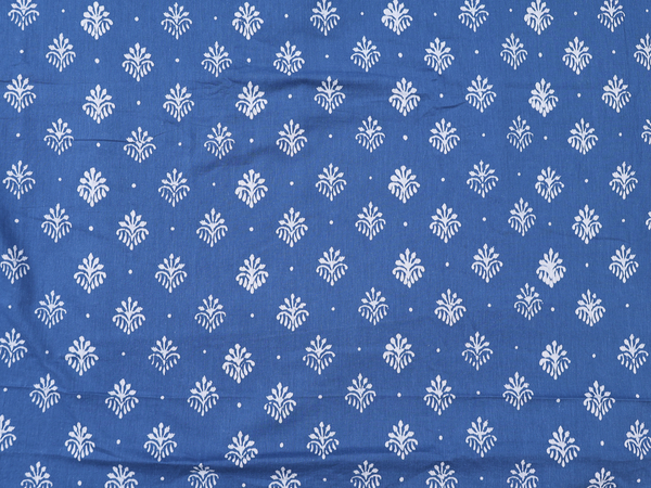 Printed Design Blue Grey Cotton Unstitched Salwar Material
