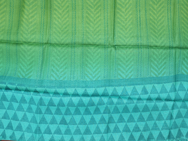 Printed Design Blue Tussar Unstitched Salwar Material