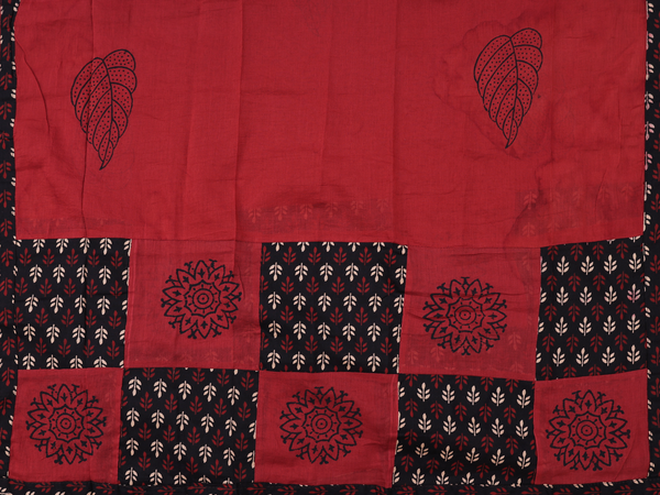Printed Design Brick Red Cotton Unstitched Salwar Material