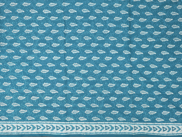 Printed Design Cerulean Blue Cotton Unstitched Salwar Material