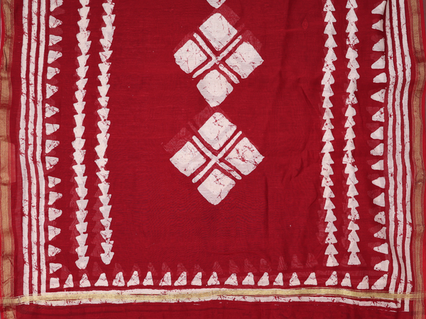 Printed Design Cherry Red Cotton Unstitched Salwar Material