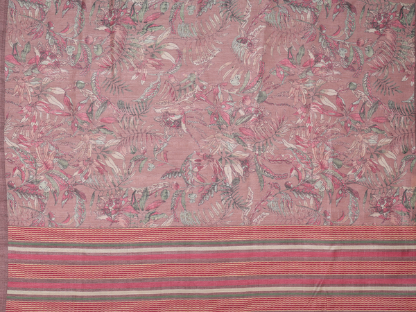 Printed Design Cocoa Brown Silk Cotton Salwar Material