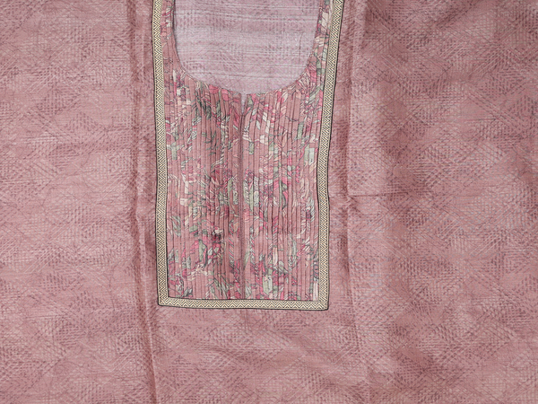 Printed Design Cocoa Brown Silk Cotton Salwar Material