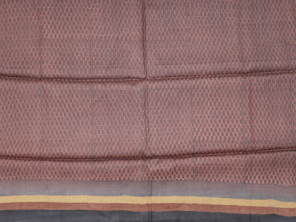 Printed Design Cocoa Brown Tussar Unstitched Salwar Material