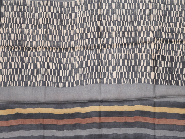 Printed Design Cocoa Brown Tussar Unstitched Salwar Material