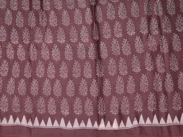 Printed Design Cocoa Brown Unstitched Salwar Material