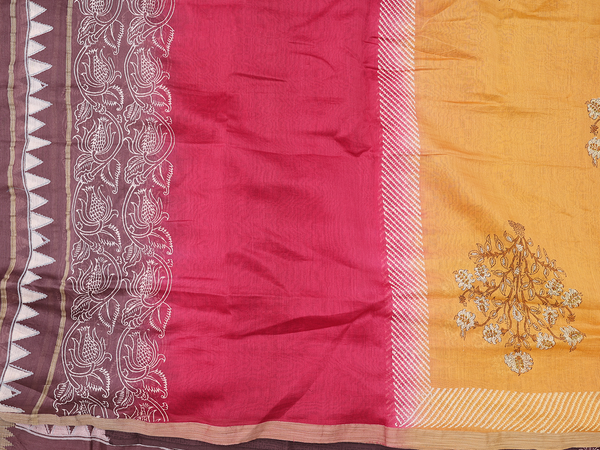 Printed Design Cocoa Brown Unstitched Salwar Material
