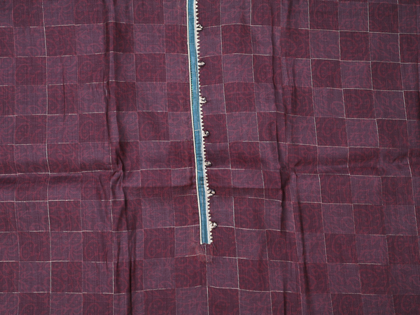 Printed Design Coffee Brown Silk Cotton Salwar Material