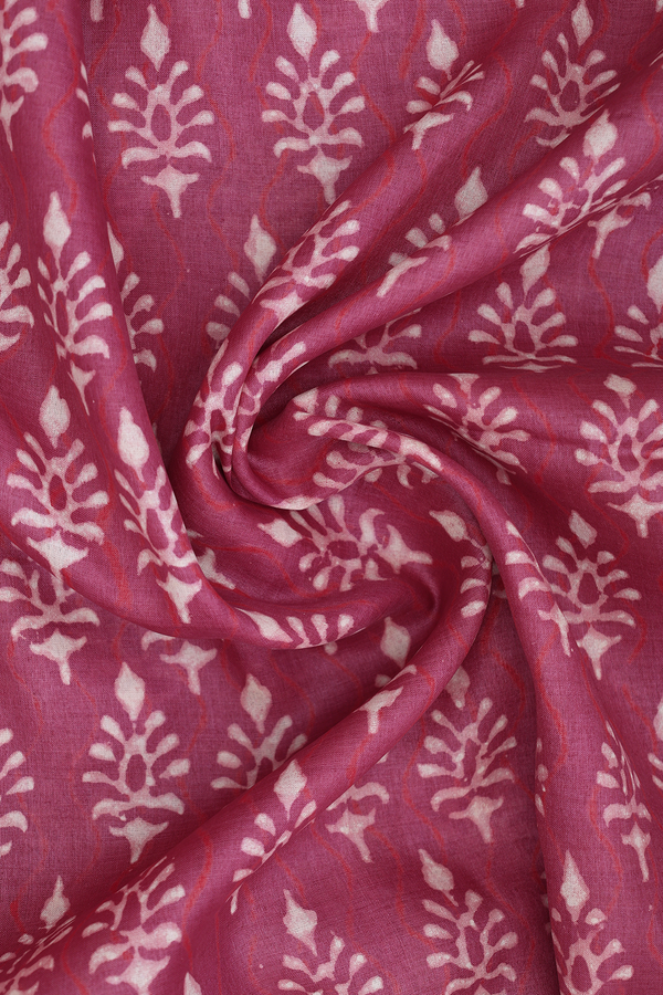 Printed Design Dusty Mulberry Tussar Silk Dupatta