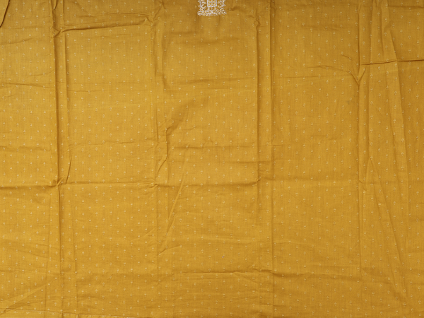 Printed Design Golden Yellow Cotton Unstitch Salwar Material