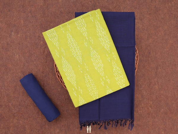 Printed Design Green Cotton Unstitched Salwar Material