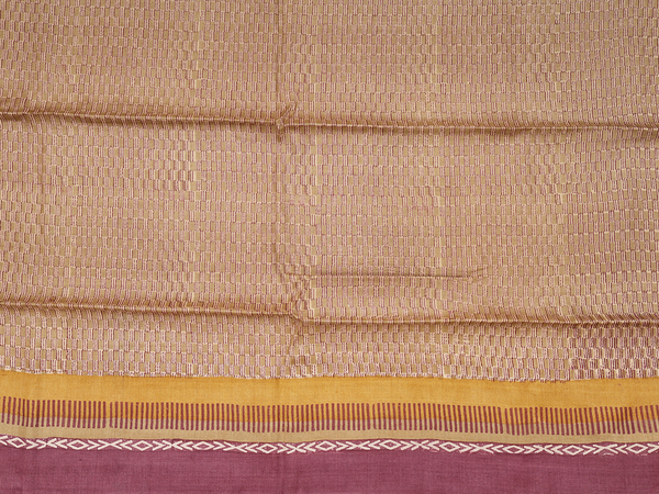 Printed Design Greenish Brown Tussar Unstitched Salwar Mater