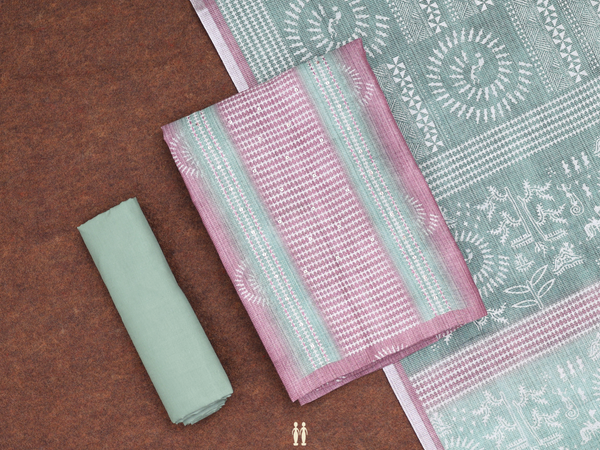 Printed Design Mulberry Linen Unstitched Salwar Material