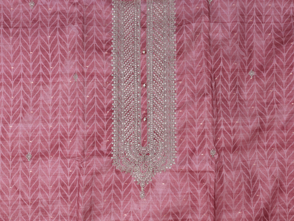 Printed Design Mulberry Silk Cotton Unstitched Salwar Material