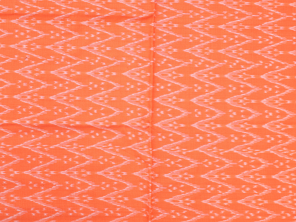 Printed Design Orange Cotton Unstitched Salwar Material