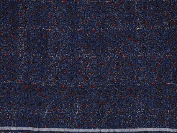 Printed Design Oxford Blue Linen Unstitched Salwar Material