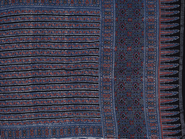 Printed Design Oxford Blue Linen Unstitched Salwar Material