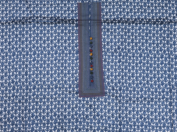 Printed Design Pigeon Blue Dobby Cotton Salwar Material