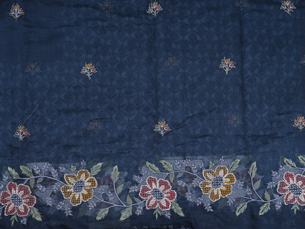 Printed Design Pigeon Blue Dobby Cotton Salwar Material