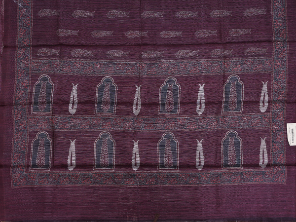 Printed Design Plum Purple Raw Silk Unstitched Salwar Set