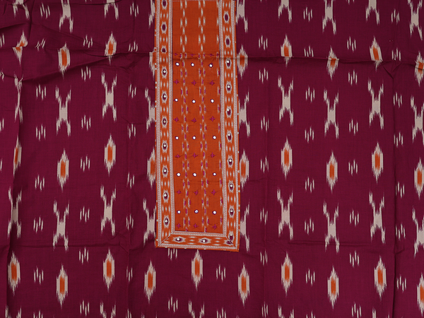 Printed Design Purple Cotton Unstitched Salwar Material