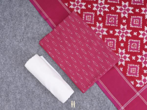 Printed Design Rani Pink Cotton Unstitch Salwar Material