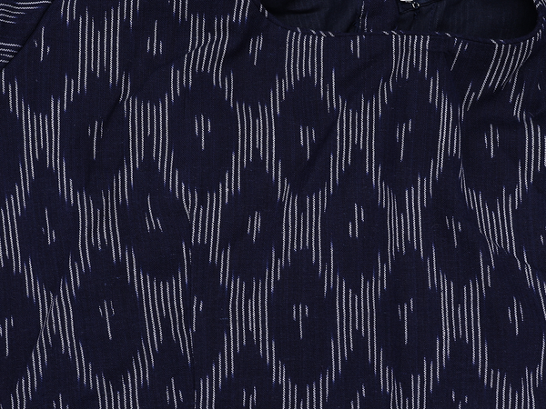 Printed Design Royal Blue Cotton Readymade Blouse
