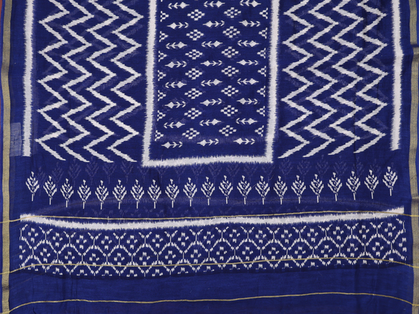 Printed Design Royal Blue Cotton Unstitched Salwar Material