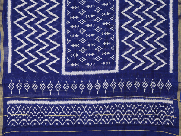 Printed Design Royal Blue Cotton Unstitched Salwar Material