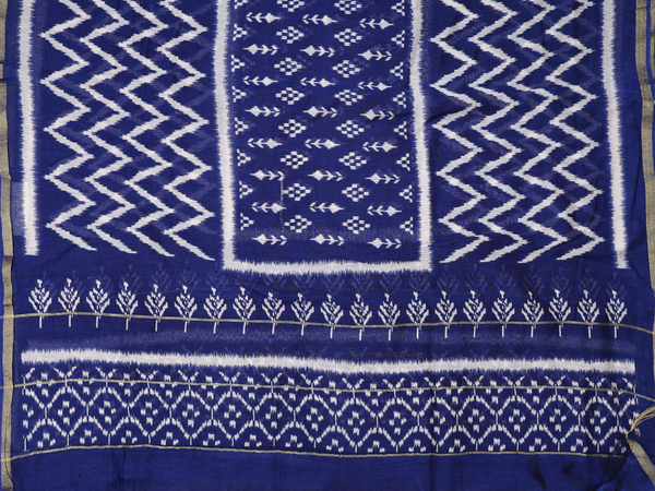 Printed Design Royal Blue Cotton Unstitched Salwar Material