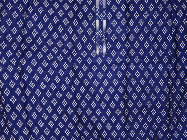 Printed Design Royal Blue Cotton Unstitched Salwar Material