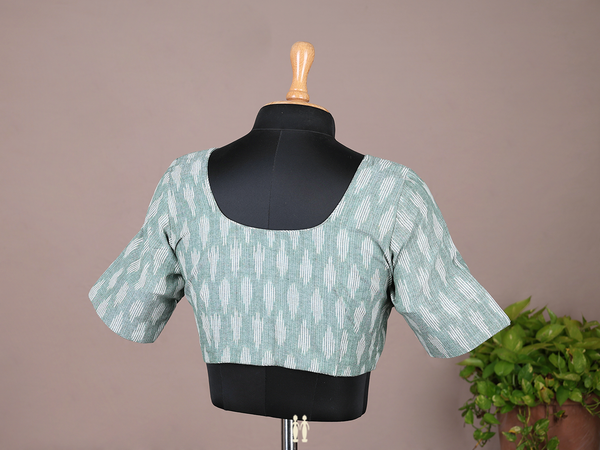 Printed Design Green Cotton Readymade Blouse