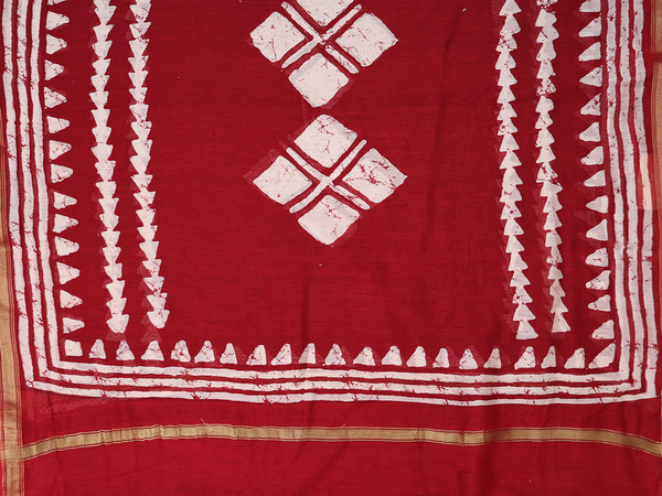 Printed Design Ruby Red Cotton Unstitched Salwar Material