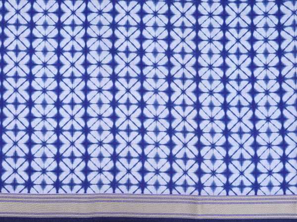 Printed Design White And Blue Cotton Salwar Material