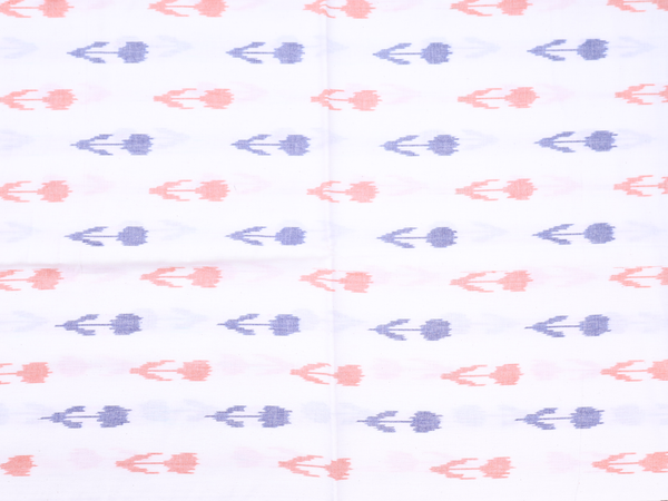 Printed Design White Cotton Unstitched Salwar Material