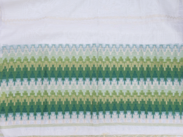 Printed Design White Cotton Unstitched Salwar Material